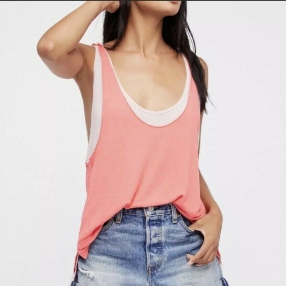 🌸Free People Karmen Layered Light Racerback Tank